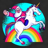 Santa Riding Unicorn Hat