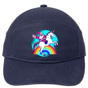 Santa Riding Unicorn 7-Panel Snapback Hat