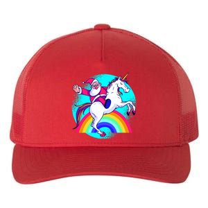 Santa Riding Unicorn Yupoong Adult 5-Panel Trucker Hat