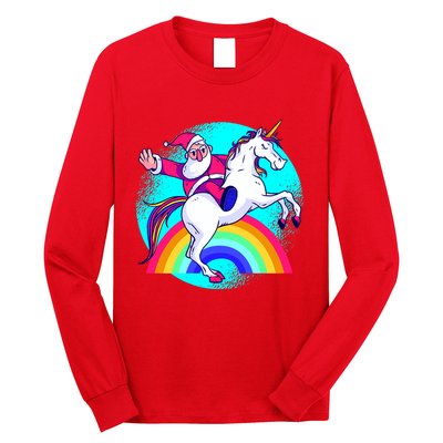 Santa Riding Unicorn Long Sleeve Shirt