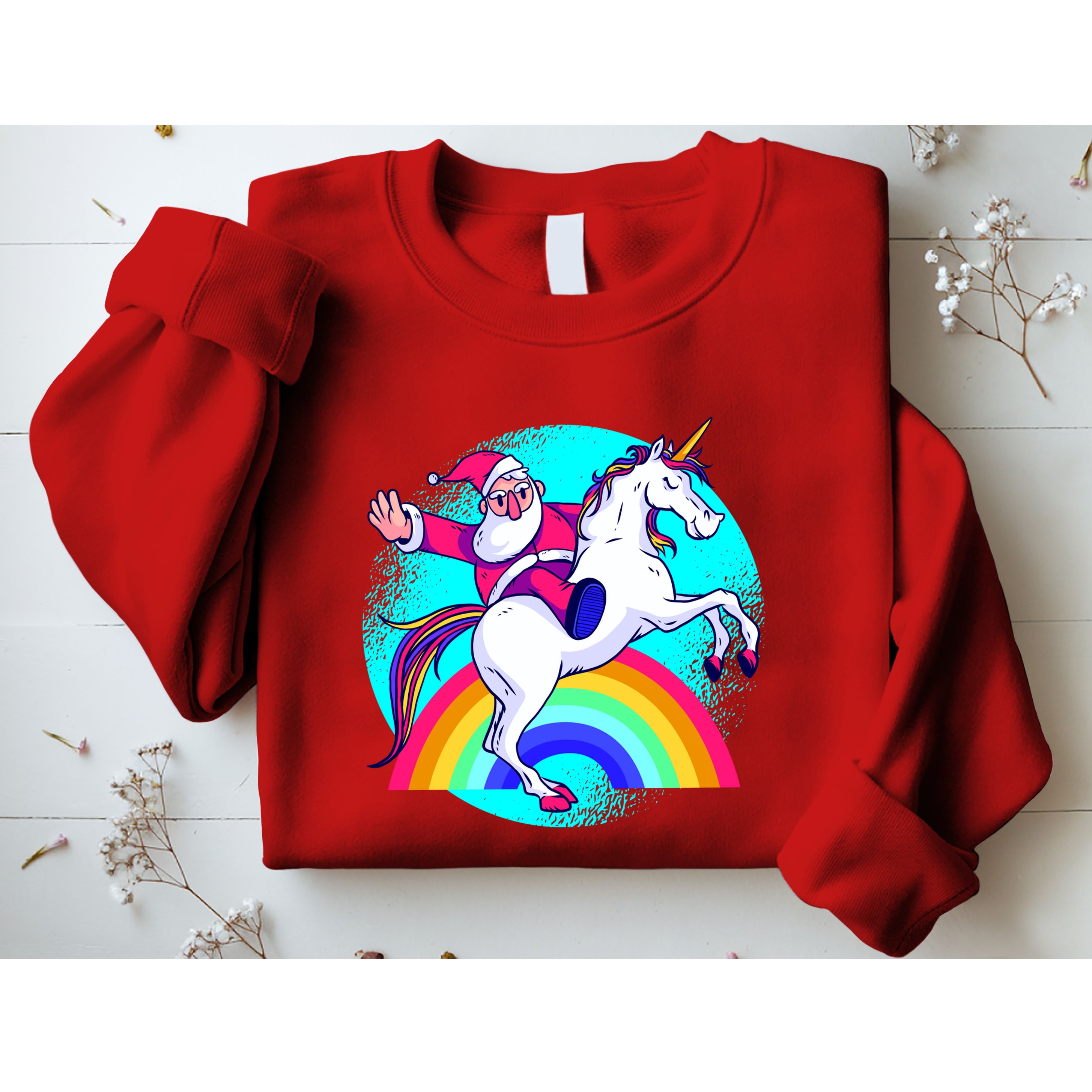 Santa Riding Unicorn Sweatshirt
