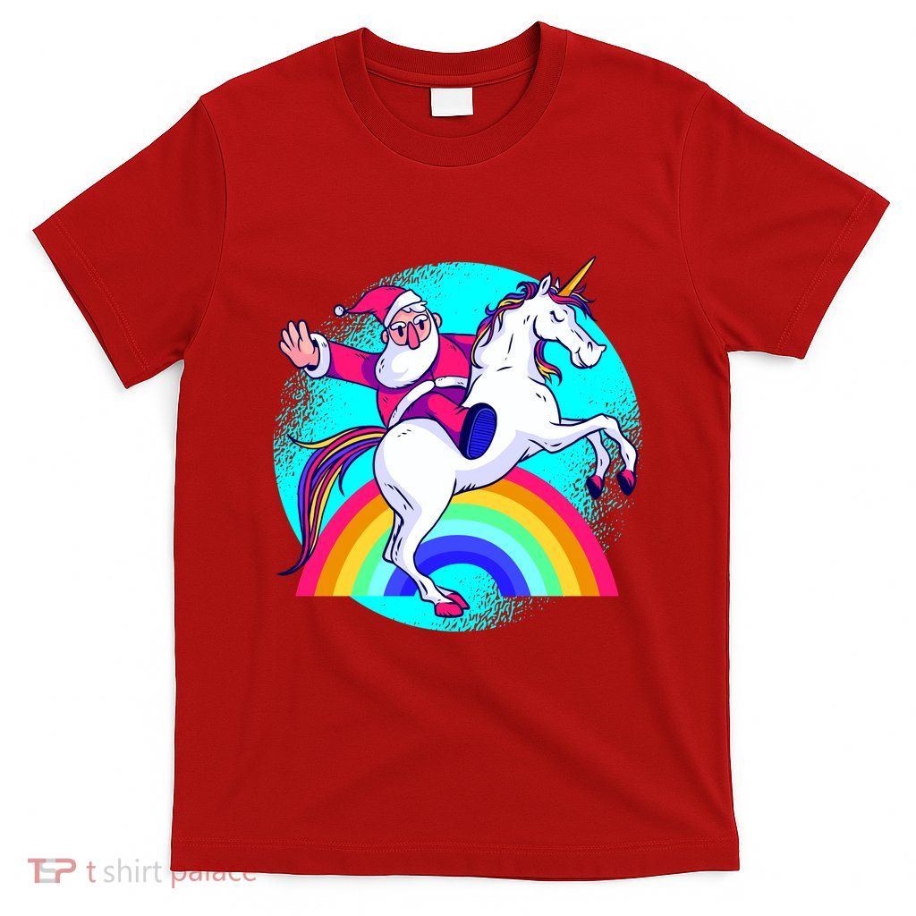 Santa Riding Unicorn T-Shirt