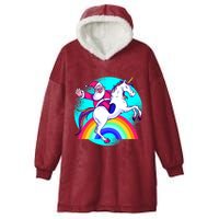 Santa Riding Unicorn Hooded Wearable Blanket