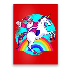 Santa Riding Unicorn Poster