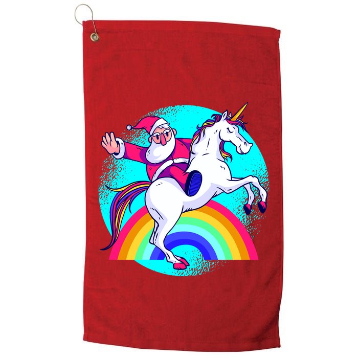 Santa Riding Unicorn Golf Towel