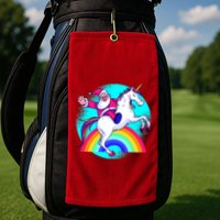 Santa Riding Unicorn Golf Towel