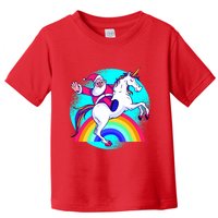 Santa Riding Unicorn Toddler T-Shirt