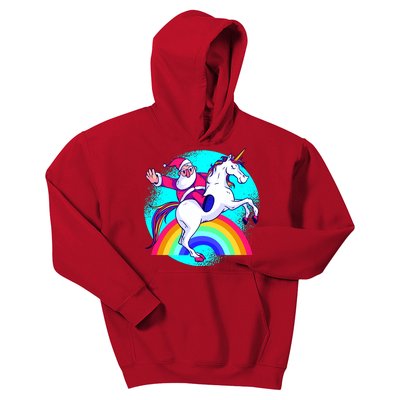 Santa Riding Unicorn Kids Hoodie