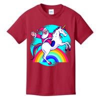 Santa Riding Unicorn Kids T-Shirt