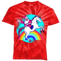 Santa Riding Unicorn Kids Tie-Dye T-Shirt