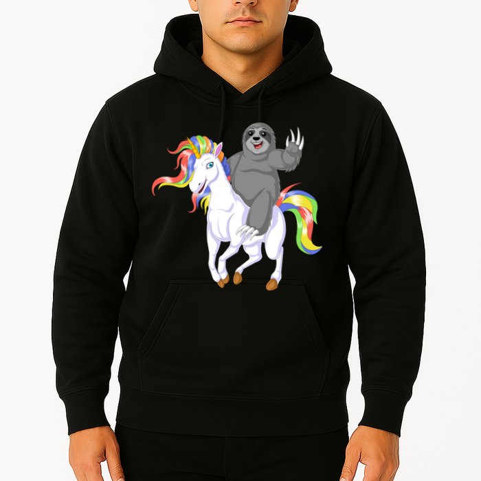 Sloth Riding Unicorn Hoodie