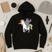 Sloth Riding Unicorn Hoodie