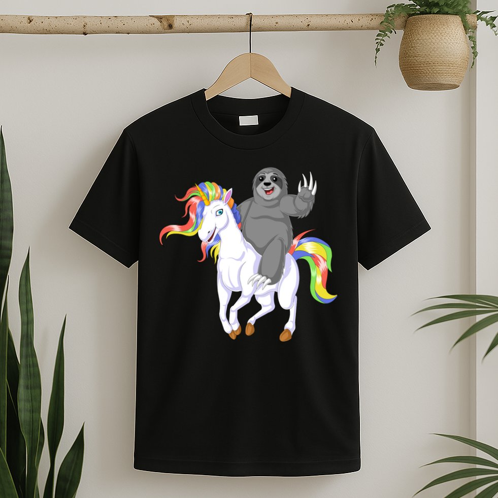 Sloth Riding Unicorn T-Shirt