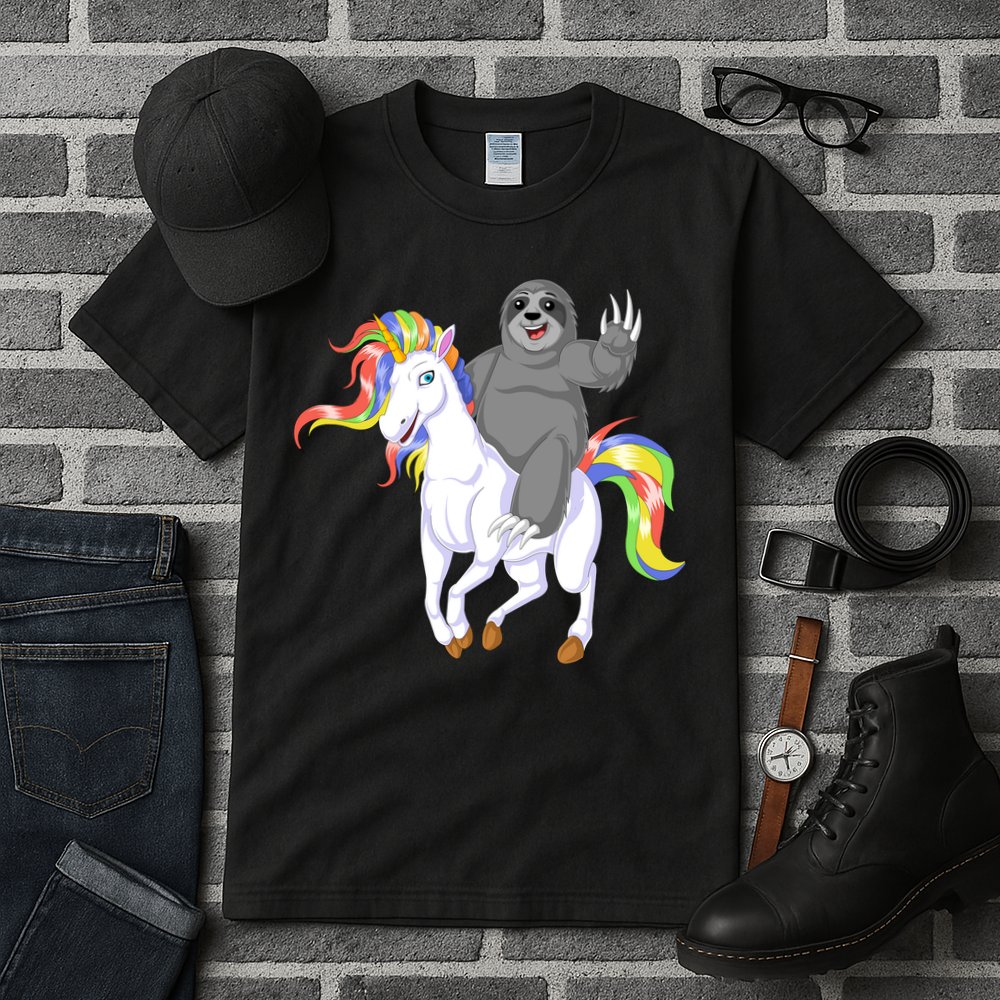 Sloth Riding Unicorn Tall T-Shirt