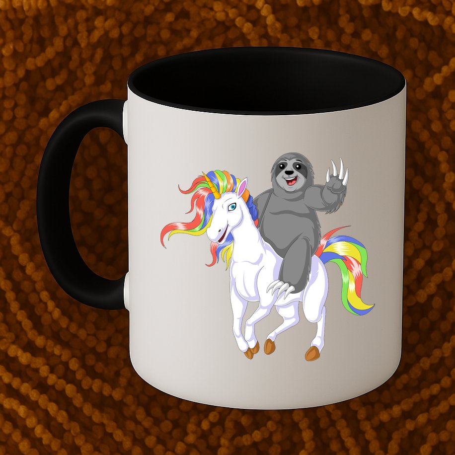 Sloth Riding Unicorn Mug