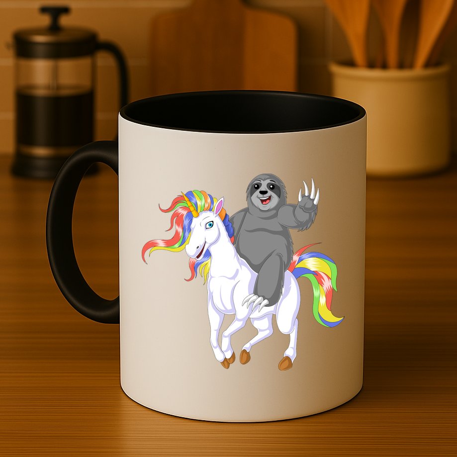 Sloth Riding Unicorn Mug