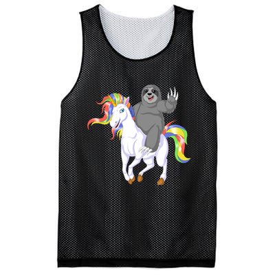 Sloth Riding Unicorn Mesh Reversible Basketball Jersey Tank