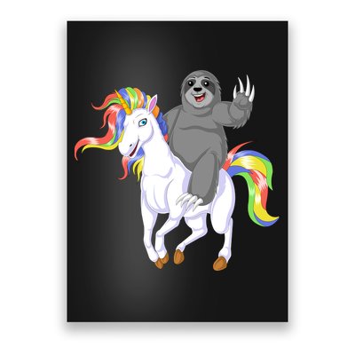Sloth Riding Unicorn Poster