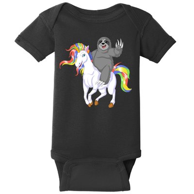 Sloth Riding Unicorn Baby Bodysuit