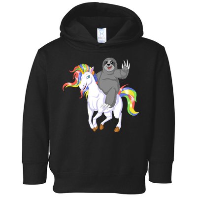 Sloth Riding Unicorn Toddler Hoodie