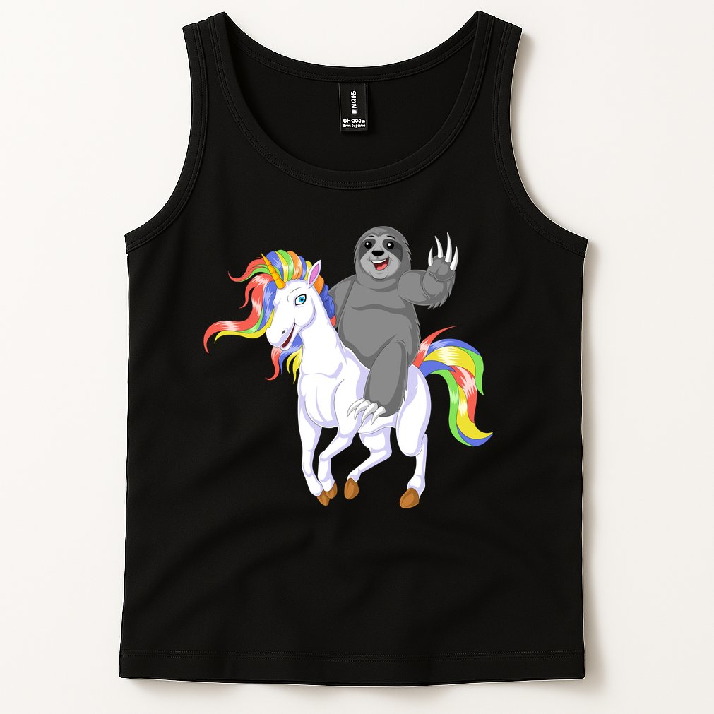 Sloth Riding Unicorn Tank Top