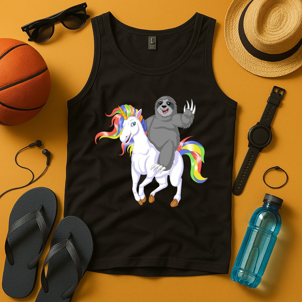 Sloth Riding Unicorn Tank Top