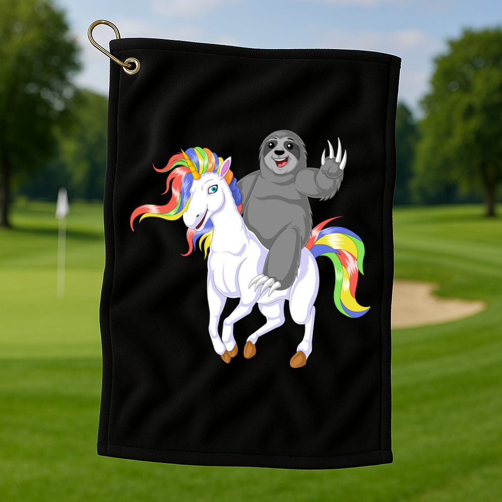 Sloth Riding Unicorn Golf Towel