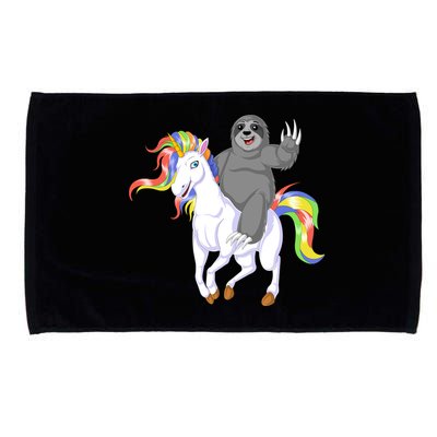 Sloth Riding Unicorn Microfiber Hand Towel