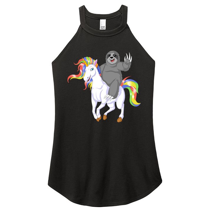 Sloth Riding Unicorn Women's Perfect Tri Rocker Tank