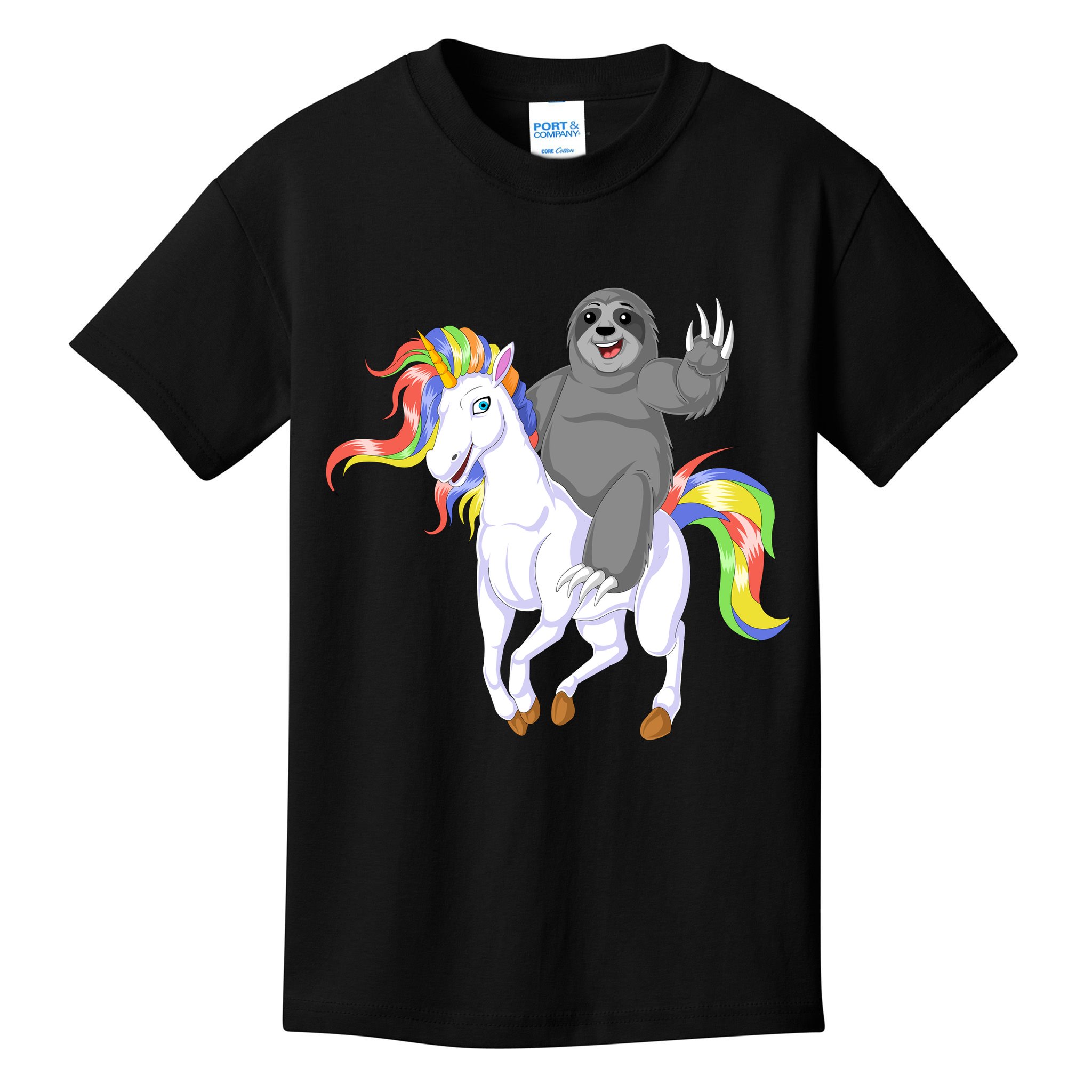 Sloth Riding Unicorn Kids T-Shirt