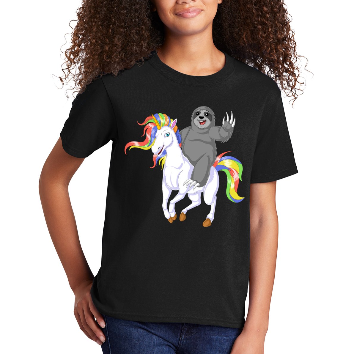 Sloth Riding Unicorn Kids T-Shirt