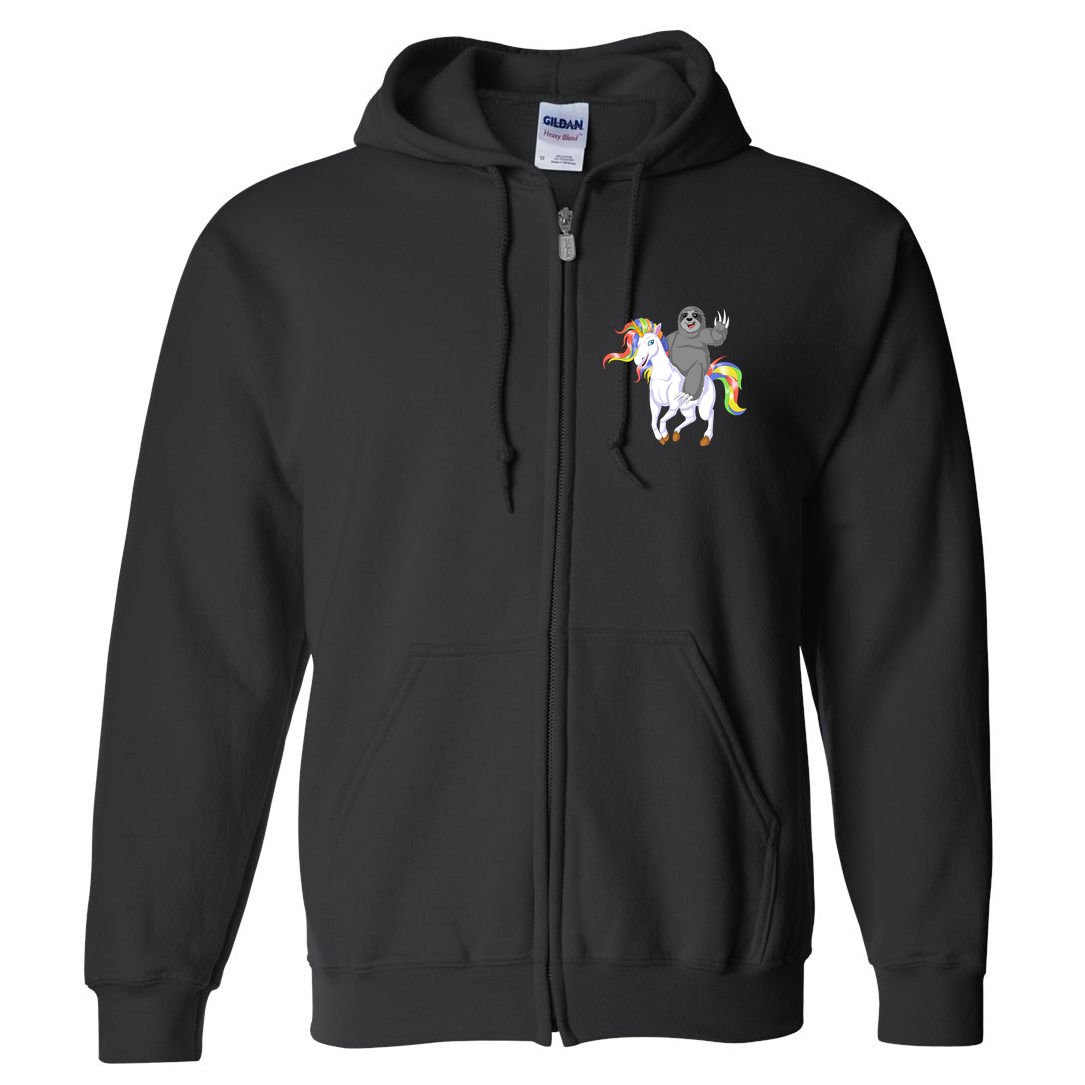 Sloth Riding Unicorn Full Zip Hoodie