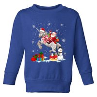 Santa Riding Unicorn Christmas Pajama Family Snow Gift Toddler Sweatshirt