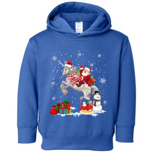 Santa Riding Unicorn Christmas Pajama Family Snow Gift Toddler Hoodie