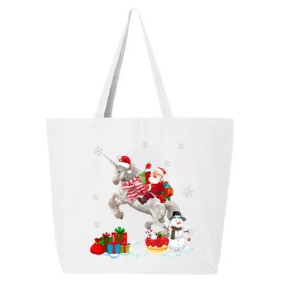 Santa Riding Unicorn Christmas Pajama Family Snow Gift 25L Jumbo Tote