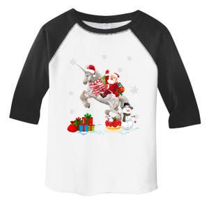 Santa Riding Unicorn Christmas Pajama Family Snow Gift Toddler Fine Jersey T-Shirt