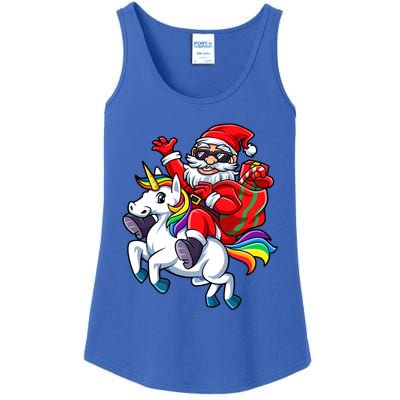 Santa Riding Unicorn Funny Christmas Xmas Santa Claus Meaningful Gift Ladies Essential Tank