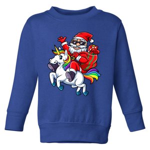 Santa Riding Unicorn Funny Christmas Xmas Santa Claus Meaningful Gift Toddler Sweatshirt