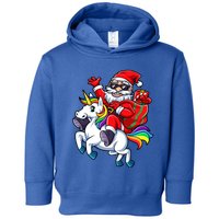 Santa Riding Unicorn Funny Christmas Xmas Santa Claus Meaningful Gift Toddler Hoodie