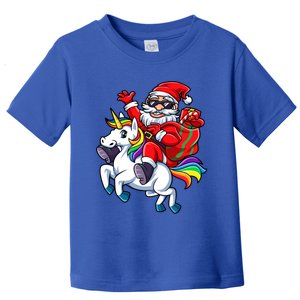 Santa Riding Unicorn Funny Christmas Xmas Santa Claus Meaningful Gift Toddler T-Shirt