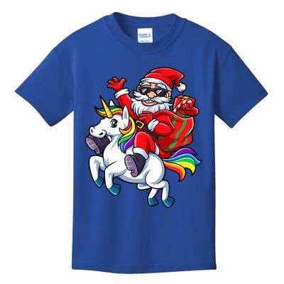 Santa Riding Unicorn Funny Christmas Xmas Santa Claus Meaningful Gift Kids T-Shirt