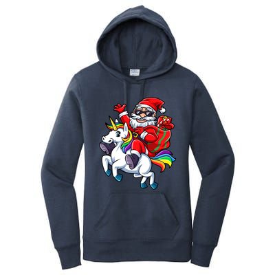 Santa Riding Unicorn Funny Christmas Xmas Santa Claus Meaningful Gift Women's Pullover Hoodie