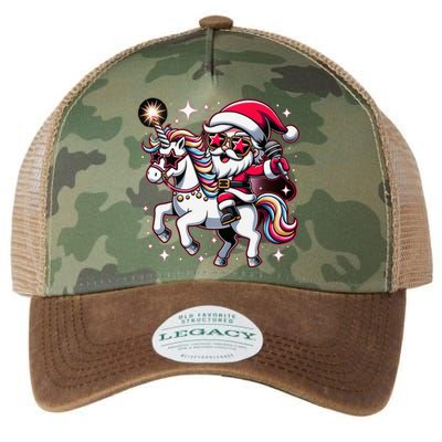 Santa Riding Unicorn Merry Christmas Enchantt Cute Gift Legacy Tie Dye Trucker Hat