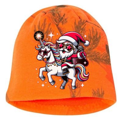 Santa Riding Unicorn Merry Christmas Enchantt Cute Gift Kati - Camo Knit Beanie