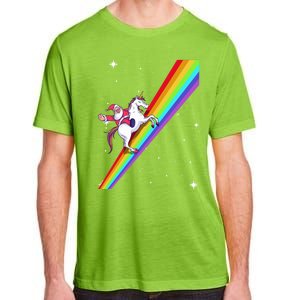 Santa Riding Unicorn Rainbow Xmas Christmas Matching Outfit Gift Adult ChromaSoft Performance T-Shirt