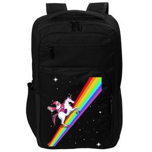 Santa Riding Unicorn Rainbow Xmas Christmas Matching Outfit Gift Impact Tech Backpack