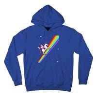 Santa Riding Unicorn Rainbow Xmas Christmas Matching Outfit Gift Tall Hoodie