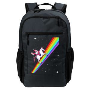 Santa Riding Unicorn Rainbow Xmas Christmas Matching Outfit Gift Daily Commute Backpack