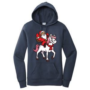 Santa Riding Unicorn Xmas Chrismas Gift Women's Pullover Hoodie