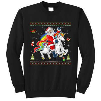 Santa Riding Unicorn Merry Christmas Xmas Sweater Ugly Sweatshirt